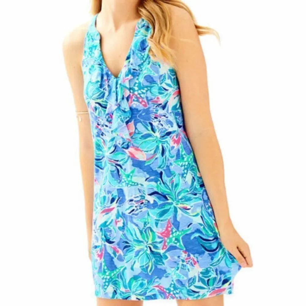 Lilly Pulitzer Shay Dress in Bennet Blue Celestial Seas in Size XS